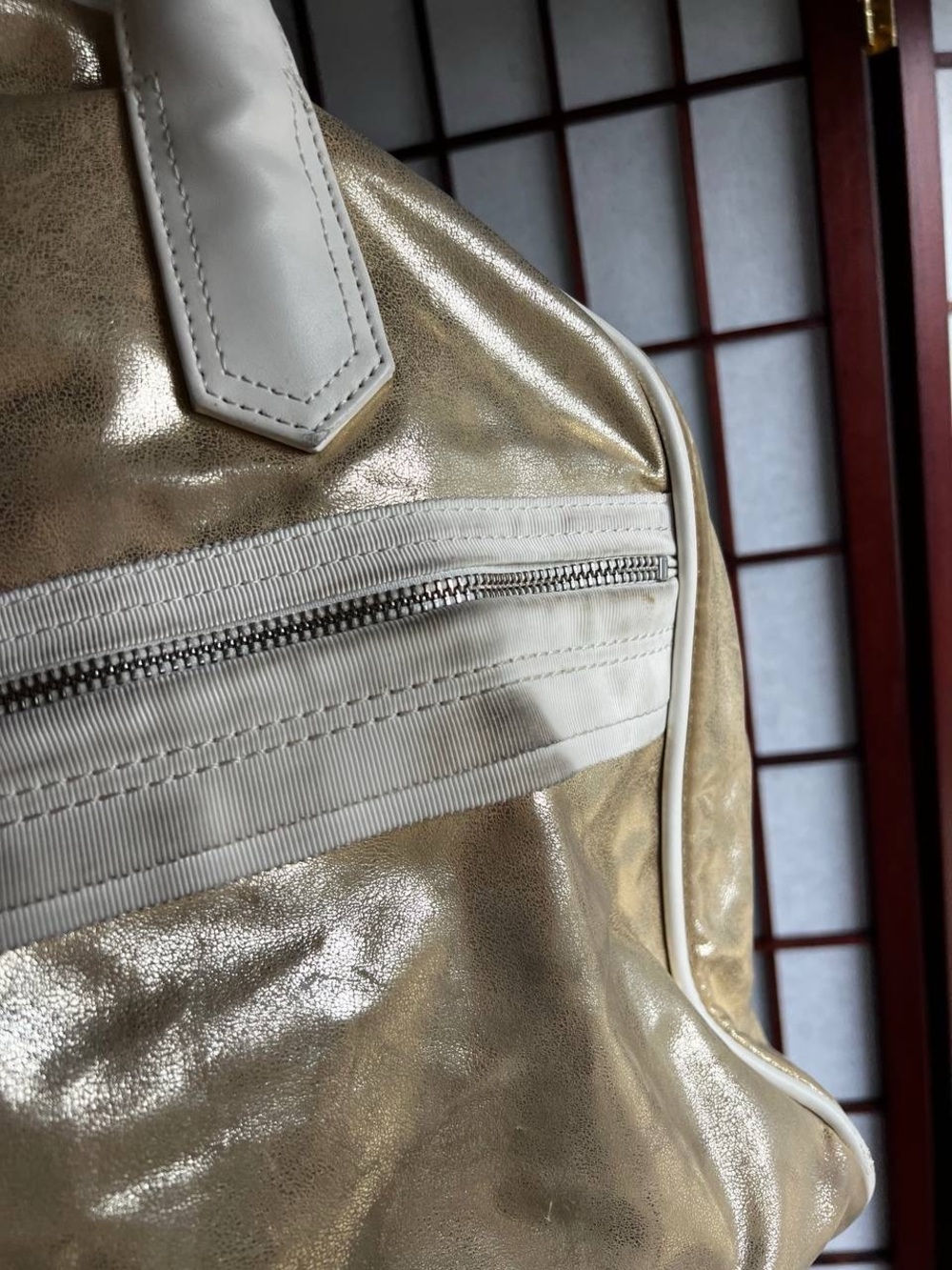 lululemon athletica Gold Metallic Tote with White Trim - Picture 7 of 12